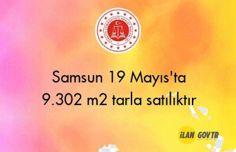 Samsun 19 Mayıs'ta 9.302 m² tarla mahkemeden satılıktır