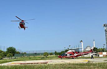 Ambulans helikopterler rahatsızlanan hamile kadın için havalandı