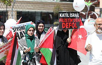 Rize'de öğretmen ve öğrenciler “sessiz yürüyüş“le İsrail'i protesto etti