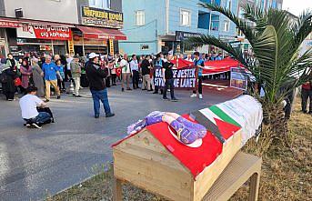 Tekkeköylüler, İsrail'in Filistin'e saldırılarını “tabutlu yürüyüş“ ile protesto etti