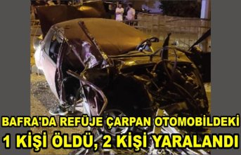 Bafra'da refüje çarpan otomobildeki 1 kişi öldü, 2 kişi yaralandı