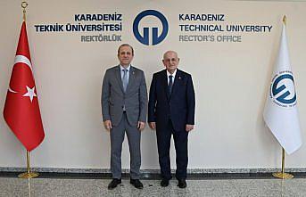 Eski TBMM Başkanı Kahraman'dan KTÜ Rektörü Prof. Dr. Çuvalcı'ya ziyaret