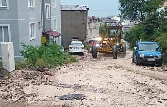 Ordu'nun Fatsa ilçesinde sağanak su baskınlarına neden oldu