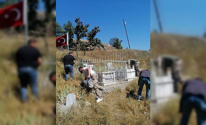 Almus'ta şehit mezarlarının temizlik ve bakımı yapıldı