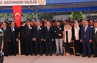 Kastamonu'da şehit olan polis memuru Ahmet Şahan için tören düzenlendi