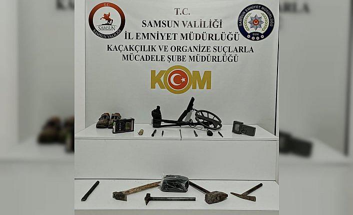 Samsun'da kaçak kazı yapan 2 şüpheli yakalandı