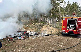 Bolu'da çöplük alanda çıkan yangın söndürüldü