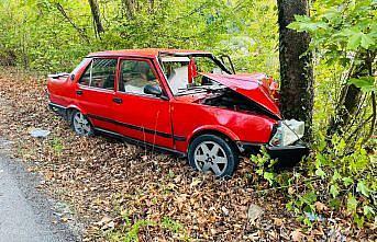 Karabük'te ağaca çarpan otomobildeki 2 kişi yaralandı