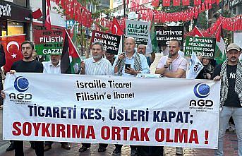 Karabük'te İsrail'in Filistin'e yönelik saldırıları protesto edildi