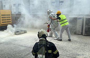 Samsun'da hastanedeki tatbikatta deprem sonrasında yaşananlar canlandırıldı