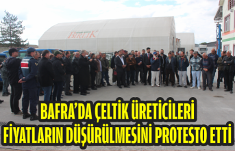 Bafra’da çeltik üreticileri fiyatların düşürülmesini protesto etti