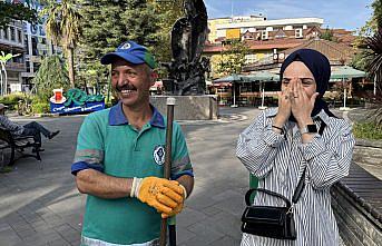 Rize Belediyesinden temizlik görevlisine doğum günü sürprizi