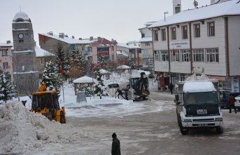 Başçiftlik'te kar yığınları kamyonlarla ilçe dışındaki boş alanlara taşınıyor