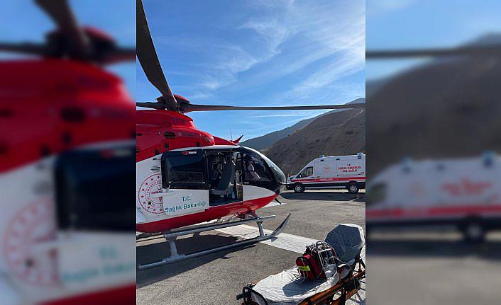 Gümüşhane'de ambulans helikopter 70 yaşındaki hasta için havalandı