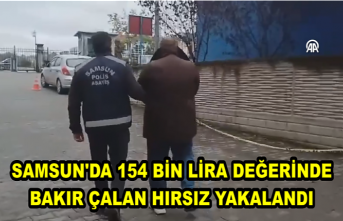 Samsun'da 154 bin lira değerinde bakır çalan hırsız yakalandı