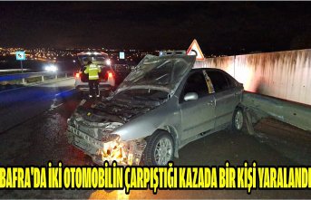 Bafra'da iki otomobilin çarpıştığı kazada bir kişi yaralandı