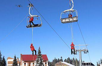 Ilgaz Dağı'nda jandarma, kurtarma tatbikatı yaptı