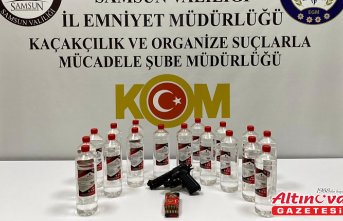 Samsun'da kaçak ve sahte içki operasyonunda 3 zanlı yakalandı