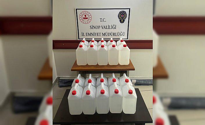 Sinop’ta 100 litre etil alkol ele geçirildi