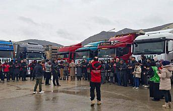 Amasya'dan Suriye'ye 12 tır yardım malzemesi gönderildi