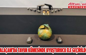 Alaçam'da tavuk kümesinde uyuşturucu ele geçirildi