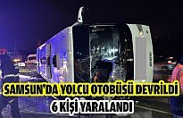 Samsun'da yolcu otobüsü devrildi, 6 kişi yaralandı