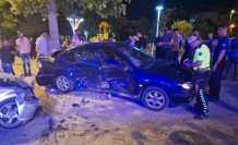 Bafra'da iki otomobilin çarpıştığı kazada sürücüler yaralandı
