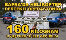 Samsun'da helikopter destekli operasyonda 160 kilogram uyuşturucu ele geçirildi