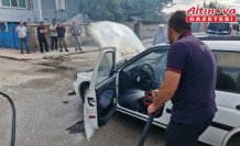 Çorum'da yanan araçta hasar oluştu