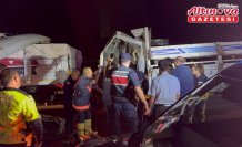 Çorum'da tır ile kamyonun çarpışması sonucu 1 kişi yaralandı