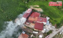 Alaçam'da samanlık yangında hasar gördü