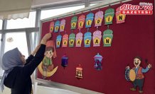 Rize ve Ordu'da öğrenciler okul ve sınıflarını ramazan için süsledi