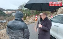 Ünye Belediye Başkanı Tavlı, heyelan nedeniyle kapanan yolda incelemede bulundu