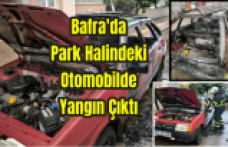 Bafra'da park halindeki otomobilde yangın çıktı