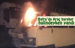 Bafrada Araç hareket halindeyken yandı