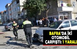 Bafra`da iki otomobil çarpıştı: 1 yaralı