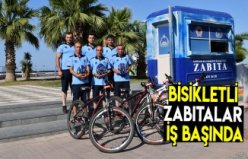 Bisikletli zabıtalar iş başında