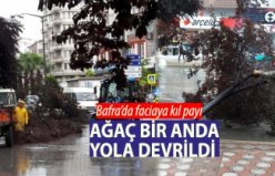 Bafra’da sağanak yağış etkili oldu