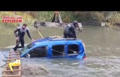 Amasya'da nehre düşen aracın sürücüsü kazadan yara almadan kurtuldu