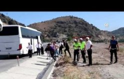 Amasya'da seyir halindeki yolcu otobüsünde çıkan yangın söndürüldü