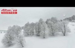 Doğaseverlerin uğrak noktası Kocadağ Yaylası beyaza büründü