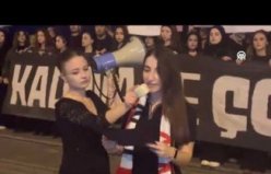 Samsun'da üniversite öğrencileri kadın cinayetlerini protesto etti