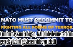 Cumhurbaşkanı Erdoğan, NATO liderlerine terörün gerçek yüzünü gösteren videoyu izletti