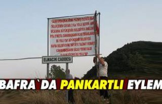 Bafra`da pankartlı eylem