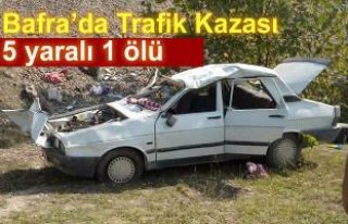 Bafra’da Trafik Kazası 5 yaralı 1 ölü