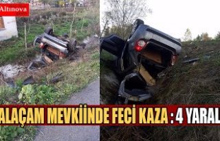 Alaçam mevkiinde kaza : 4 yaralı