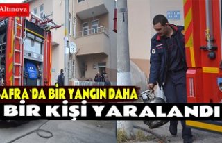 Bafra`da yangın : 1 yaralı