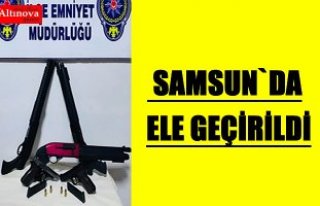 Samsun'da ruhsatsız 6 silah el geçirildi