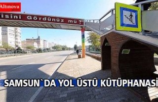 Samsun'da "yol üstü kütüphanesi"...