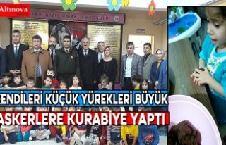 Bafralı öğrenci askerlere kurabiye yaptı